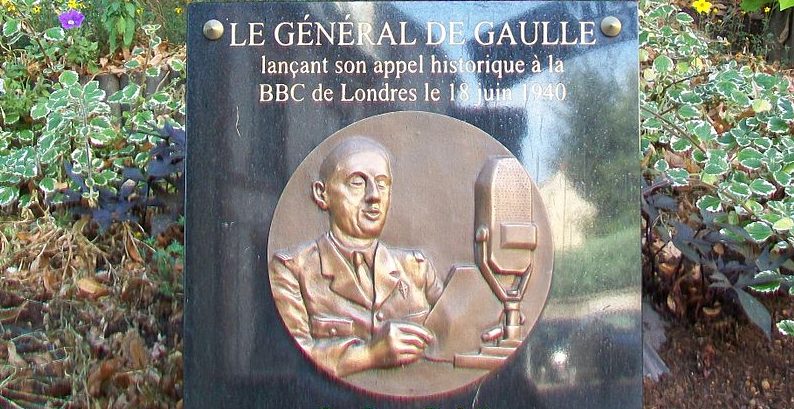 Mémorial de Charles De Gaulle lors de l'appel du 18 juin