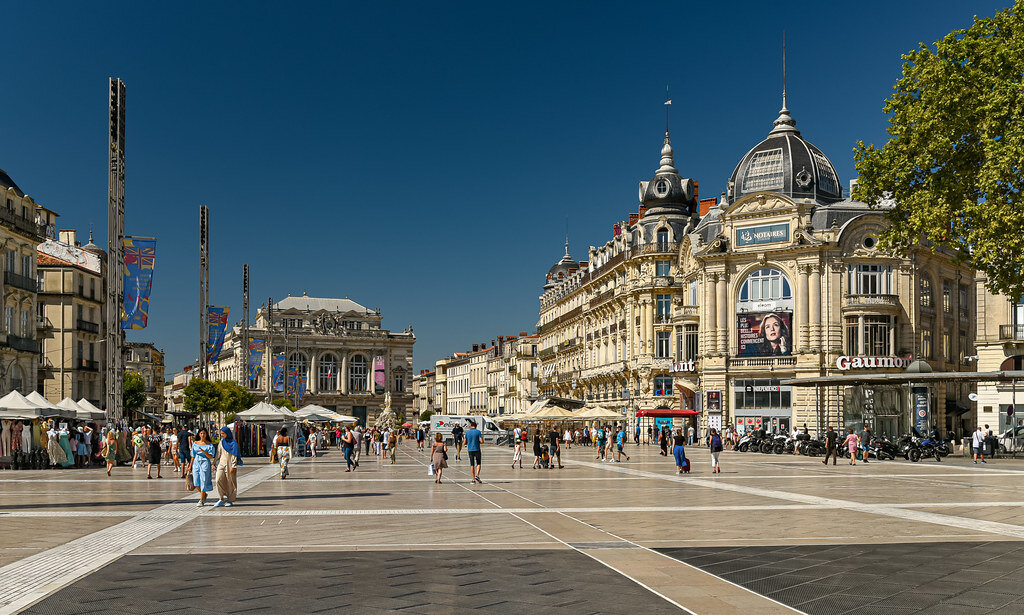 La place de la comédie à Montpellier.