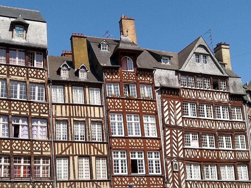 Les maisons en colombages dans le centre-ville de Rennes