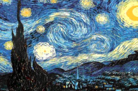 La peinture nuit étoilée de Van Gogh.