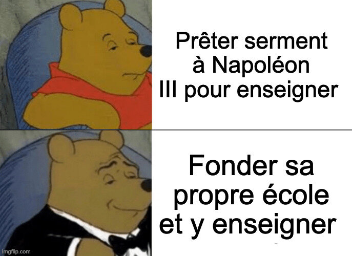 meme Winnie L'Ourson sur Louise Michel qui refuse de prêter serment à Napoléon III