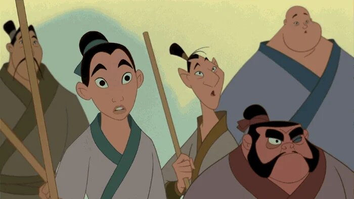 Les personnages de Mulan sont perplexes.