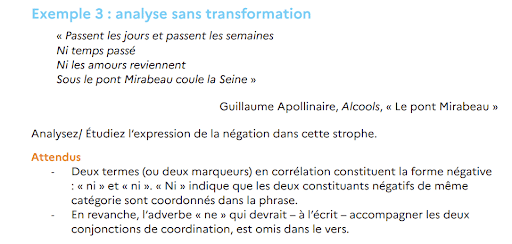 exemple questions de grammaire bac français oral 